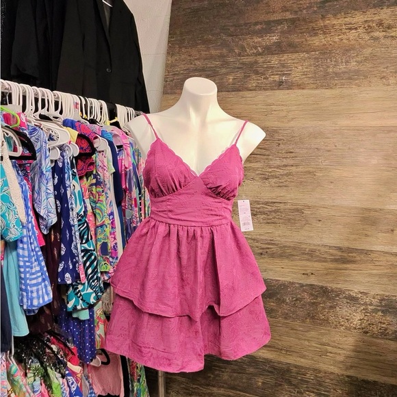 Wild Fable Fuchsia Layered Mini Dress - Picture 1 of 13